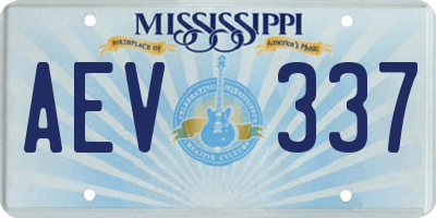 MS license plate AEV337