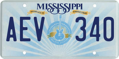 MS license plate AEV340