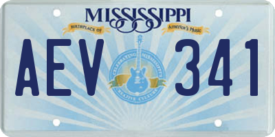 MS license plate AEV341