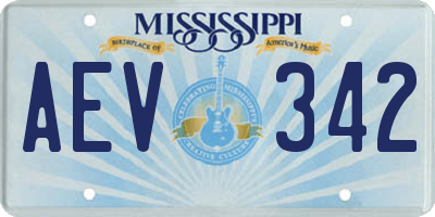 MS license plate AEV342