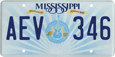 MS license plate AEV346