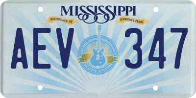 MS license plate AEV347