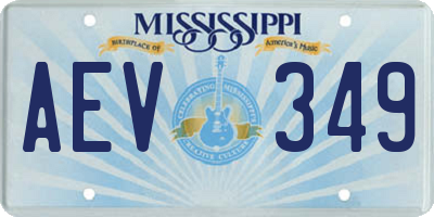 MS license plate AEV349