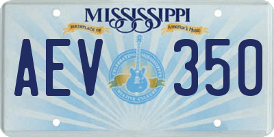 MS license plate AEV350