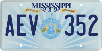 MS license plate AEV352