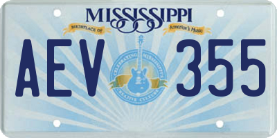 MS license plate AEV355