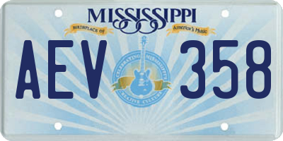 MS license plate AEV358