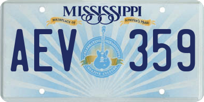 MS license plate AEV359