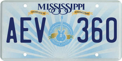 MS license plate AEV360