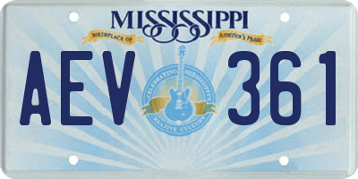 MS license plate AEV361