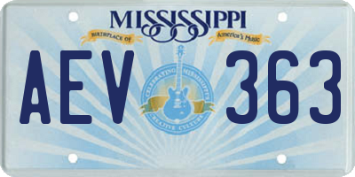MS license plate AEV363