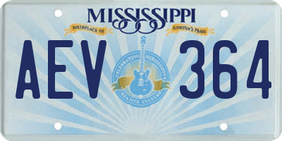 MS license plate AEV364