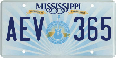 MS license plate AEV365