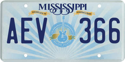 MS license plate AEV366