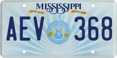 MS license plate AEV368