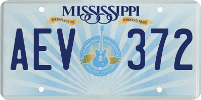 MS license plate AEV372