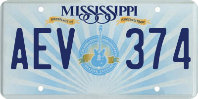 MS license plate AEV374