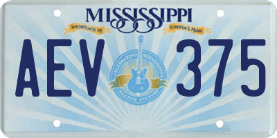 MS license plate AEV375