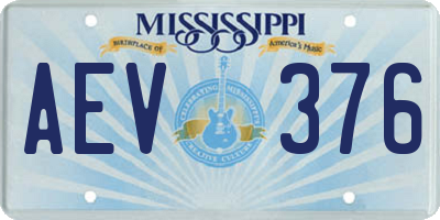 MS license plate AEV376