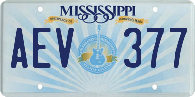 MS license plate AEV377
