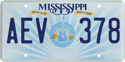 MS license plate AEV378