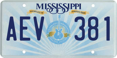 MS license plate AEV381