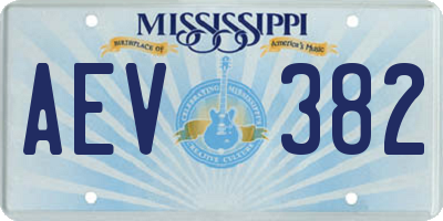 MS license plate AEV382