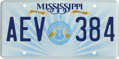 MS license plate AEV384