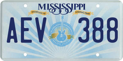 MS license plate AEV388
