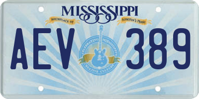 MS license plate AEV389