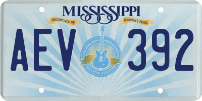 MS license plate AEV392