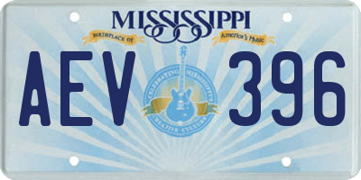 MS license plate AEV396