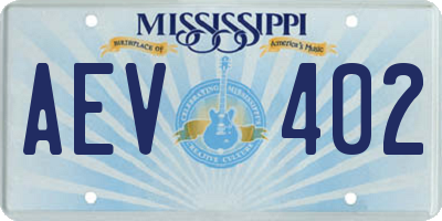 MS license plate AEV402