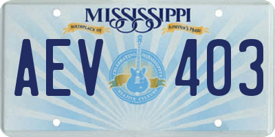 MS license plate AEV403