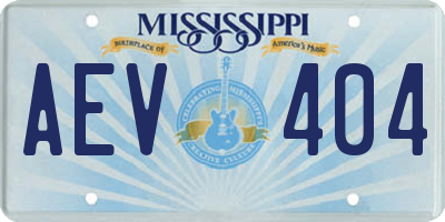 MS license plate AEV404