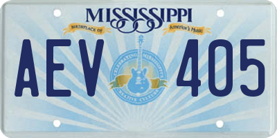 MS license plate AEV405
