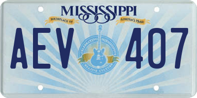 MS license plate AEV407