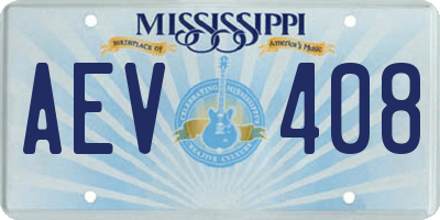 MS license plate AEV408