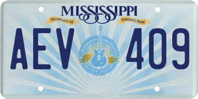 MS license plate AEV409