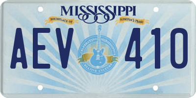 MS license plate AEV410