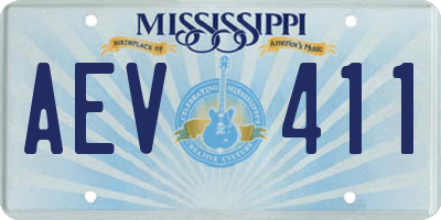 MS license plate AEV411