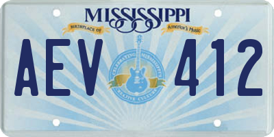 MS license plate AEV412