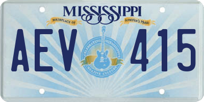 MS license plate AEV415