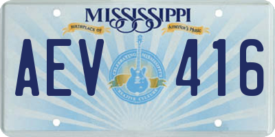 MS license plate AEV416