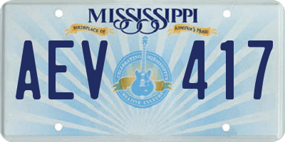 MS license plate AEV417
