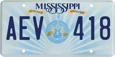 MS license plate AEV418