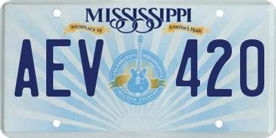 MS license plate AEV420