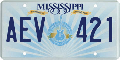 MS license plate AEV421