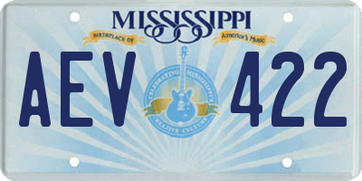 MS license plate AEV422