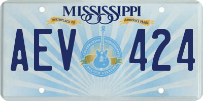 MS license plate AEV424